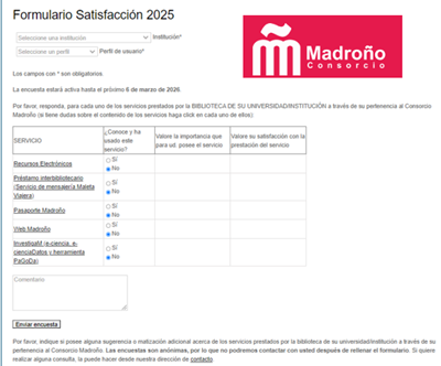 Encuesta de satisfacción Madroño 2025