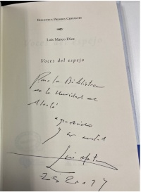Libro firmado por Luis Mateo Díez